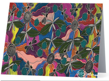 Original Luxury Ancestral Bee Aboriginal Art Animal Dreaming Greeting Card Single by Mirree
